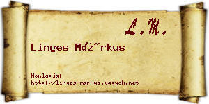 Linges Márkus névjegykártya